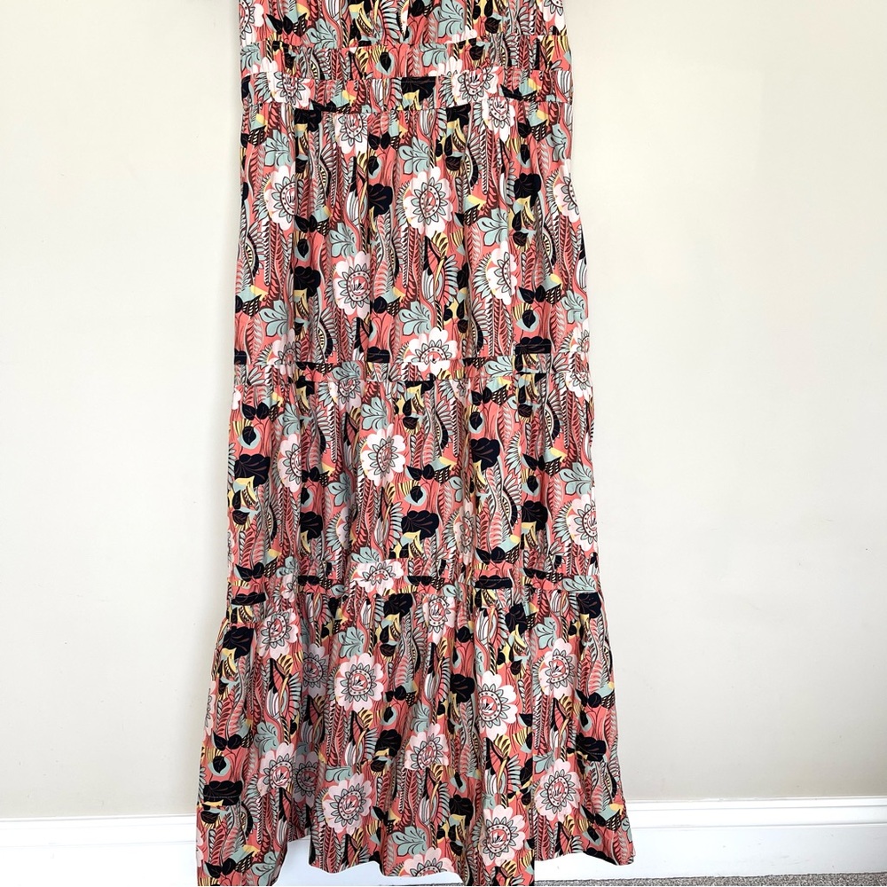 Anthropologie The Somerset Maxi Dress XL Botanic Garden 100% Cotton Tiered - Picture 6 of 12